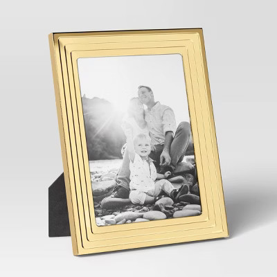5"x7" Metal Table Picture Frame Plated Brass - Threshold™ | Target