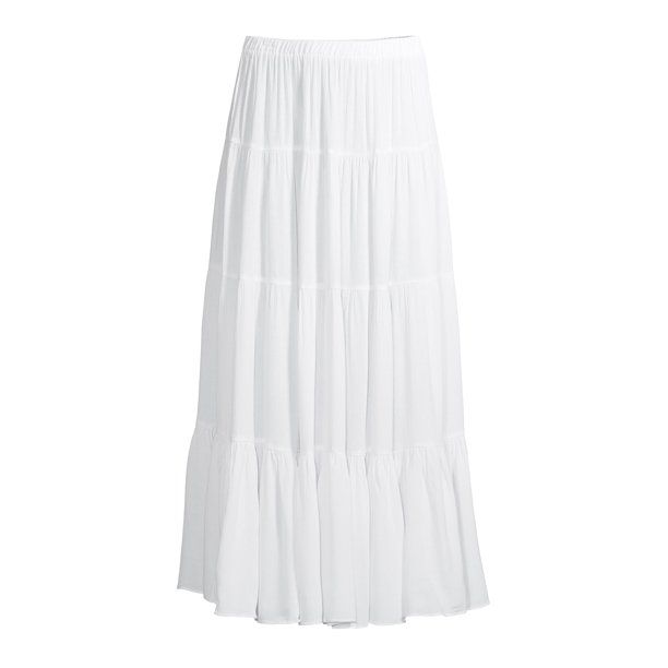 Scoop Tiered Maxi Skirt Women’s | Walmart (US)