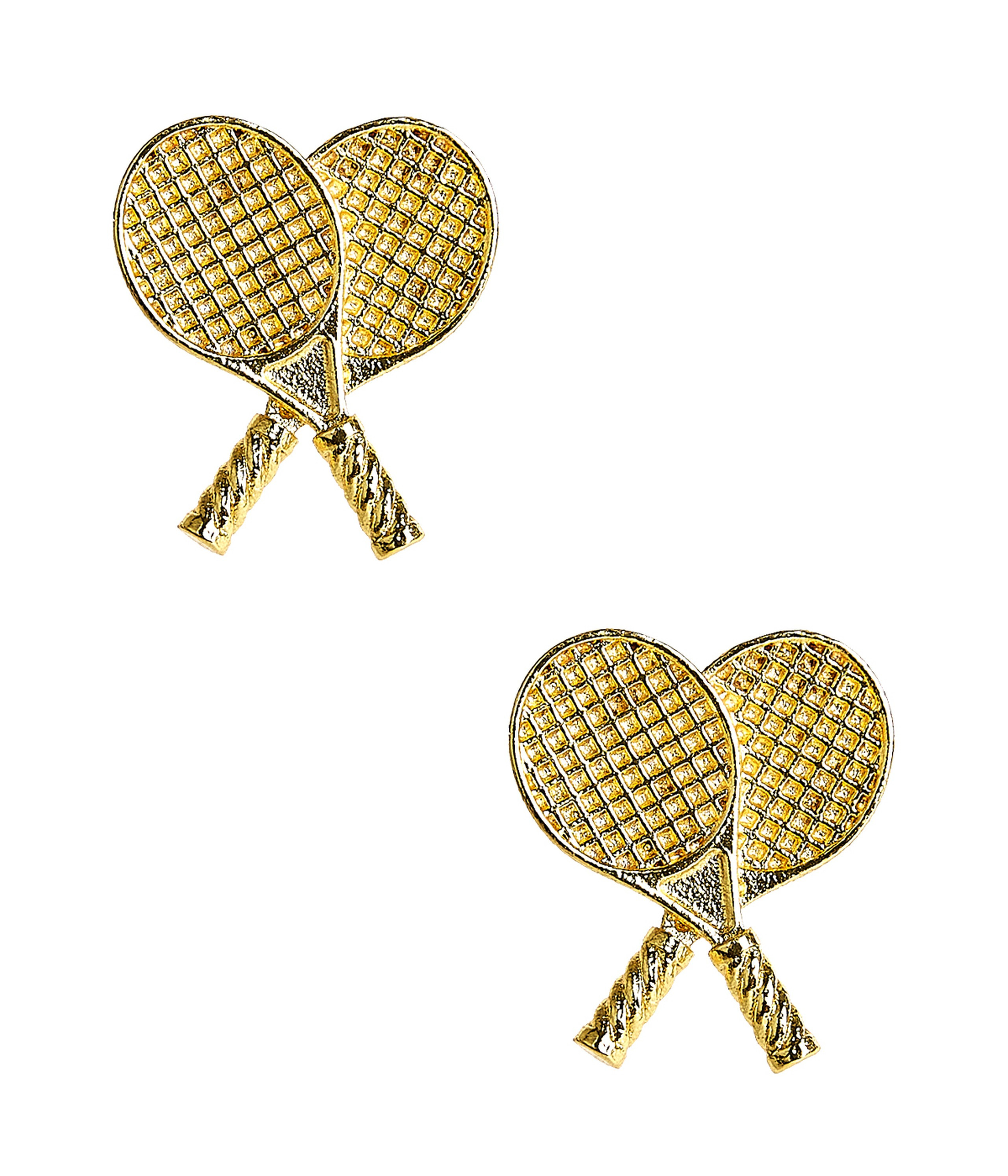 Double Tennis Racket Stud - Gold | Lisi Lerch Inc