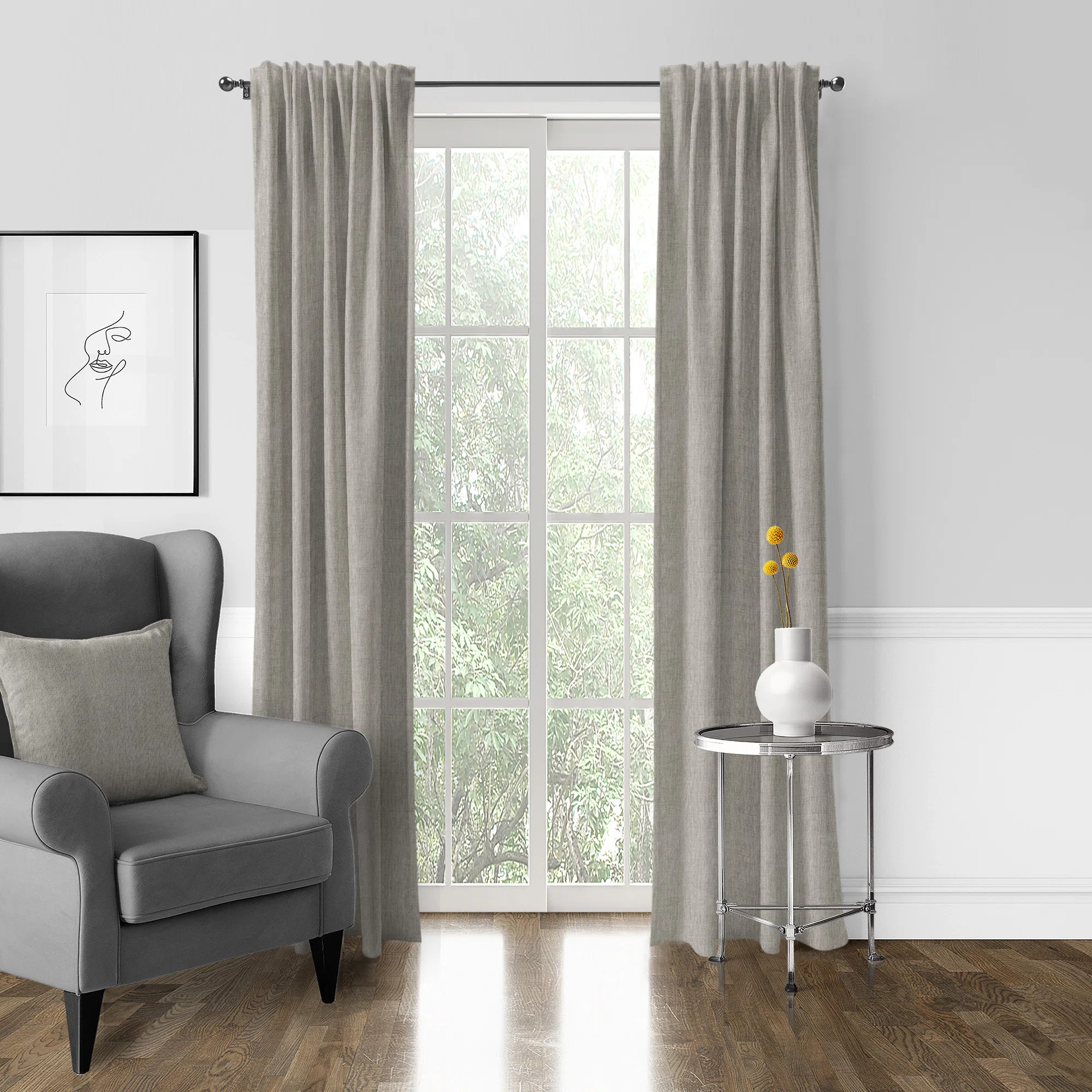 Laundered Linen Solid Color Room Darkening Rod Pocket Single Curtain Panel | Wayfair North America