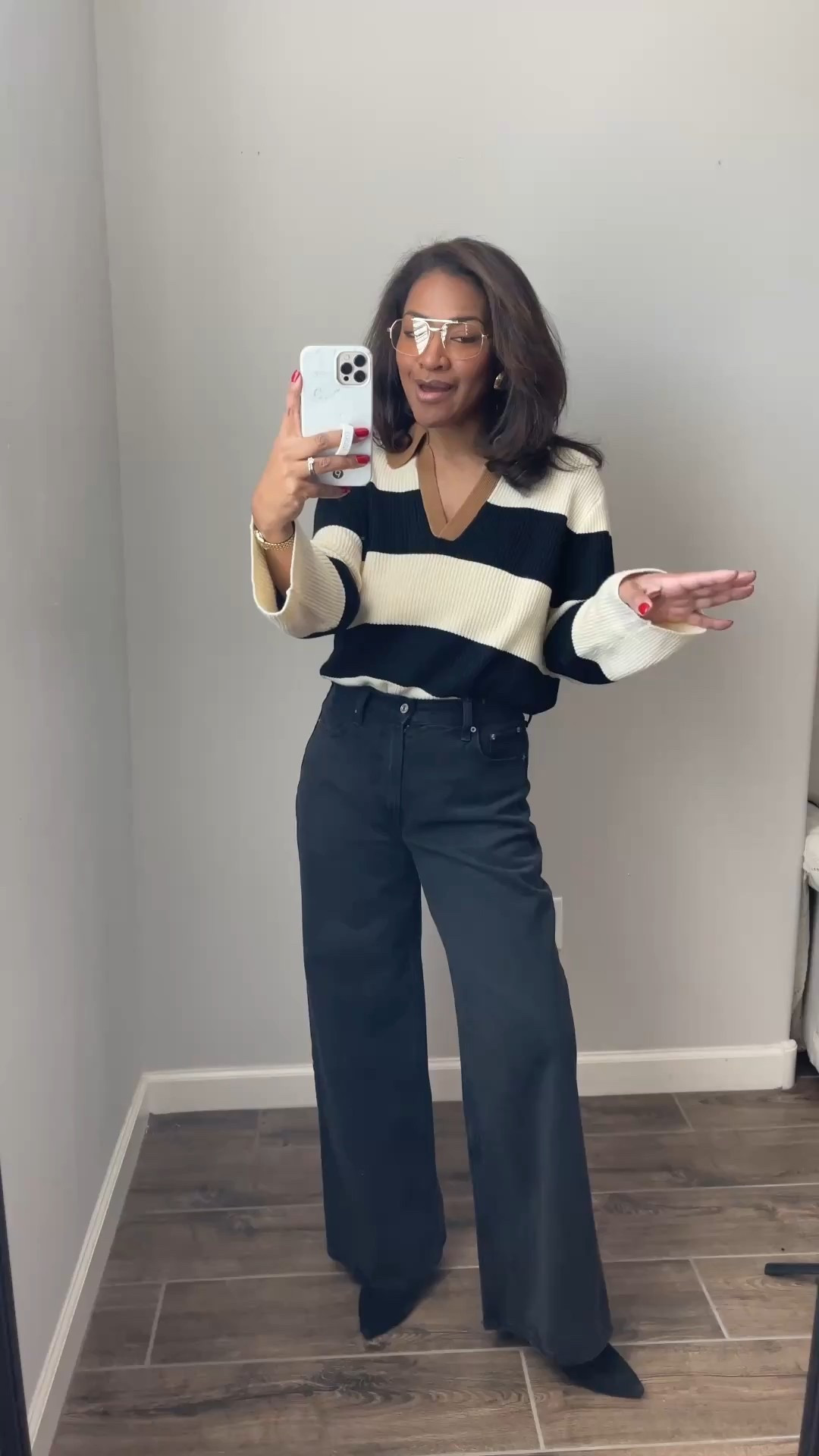 Loving these Preppy Polo/Rugby tops that are in style right now! Wearing a medium in this. Jeans are a size 27 regular 

#ltkfindsunder100 #ltkfindsunder50