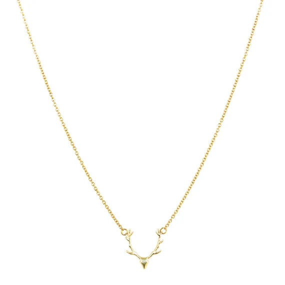 Gold Deer Necklace  Collier Panache Or - Etsy | Etsy (US)
