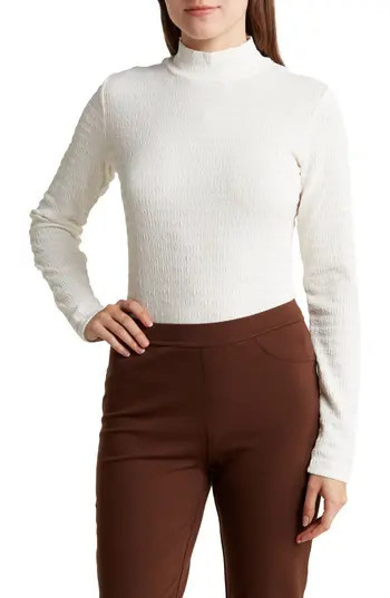 Sanctuary Day Dream Mock Neck Long Sleeve Top in Scone at Nordstrom Rack, Size X-Large | Nordstrom Rack