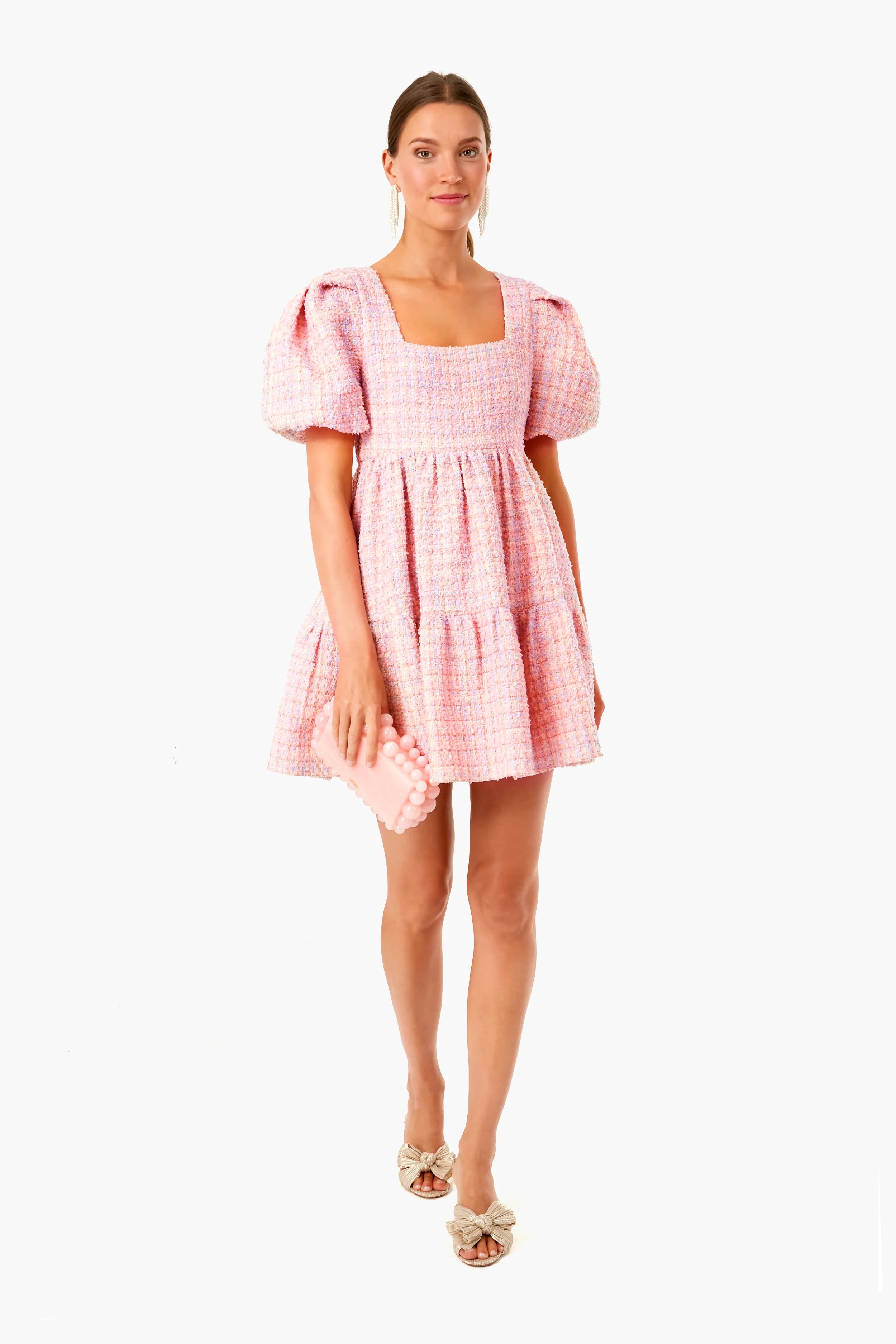 Pink Tweed Nora Mini Dress | Tuckernuck (US)