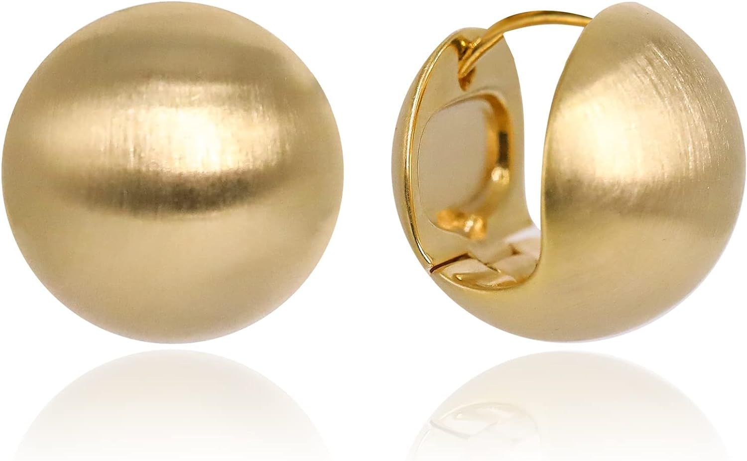 KITTYOUTH Chunky Hoop Earrings for Women Gold/Silver Plated Lightweight Open Hoop Earrings Trendy... | Amazon (US)