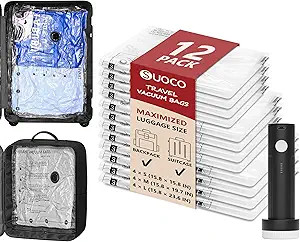12 Pack Travel Vacuum Storage Bags for Clothing with Rechargeable Electric Pump, Compression Pack... | Amazon (US)