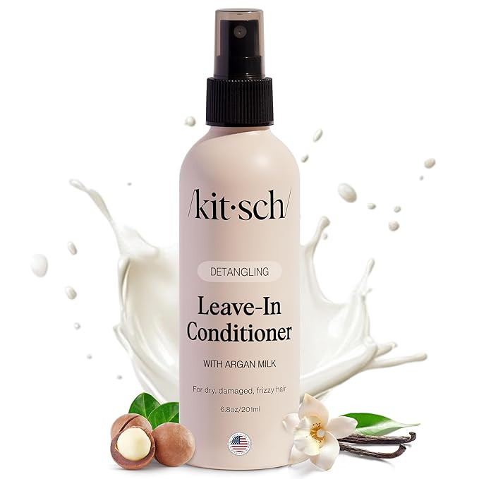 Kitsch Argan Milk Leave In Conditioner Spray – Hair Detangler Spray for Curly, Wavy, Fine, Dry ... | Amazon (US)