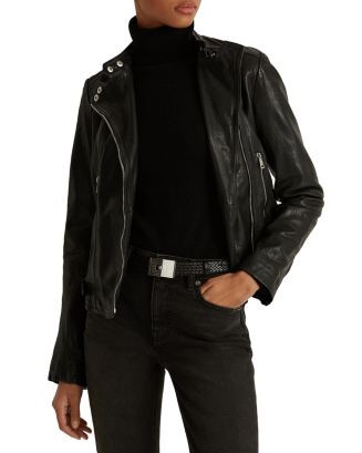 Burnished Leather Moto Jacket | Bloomingdale's (US)
