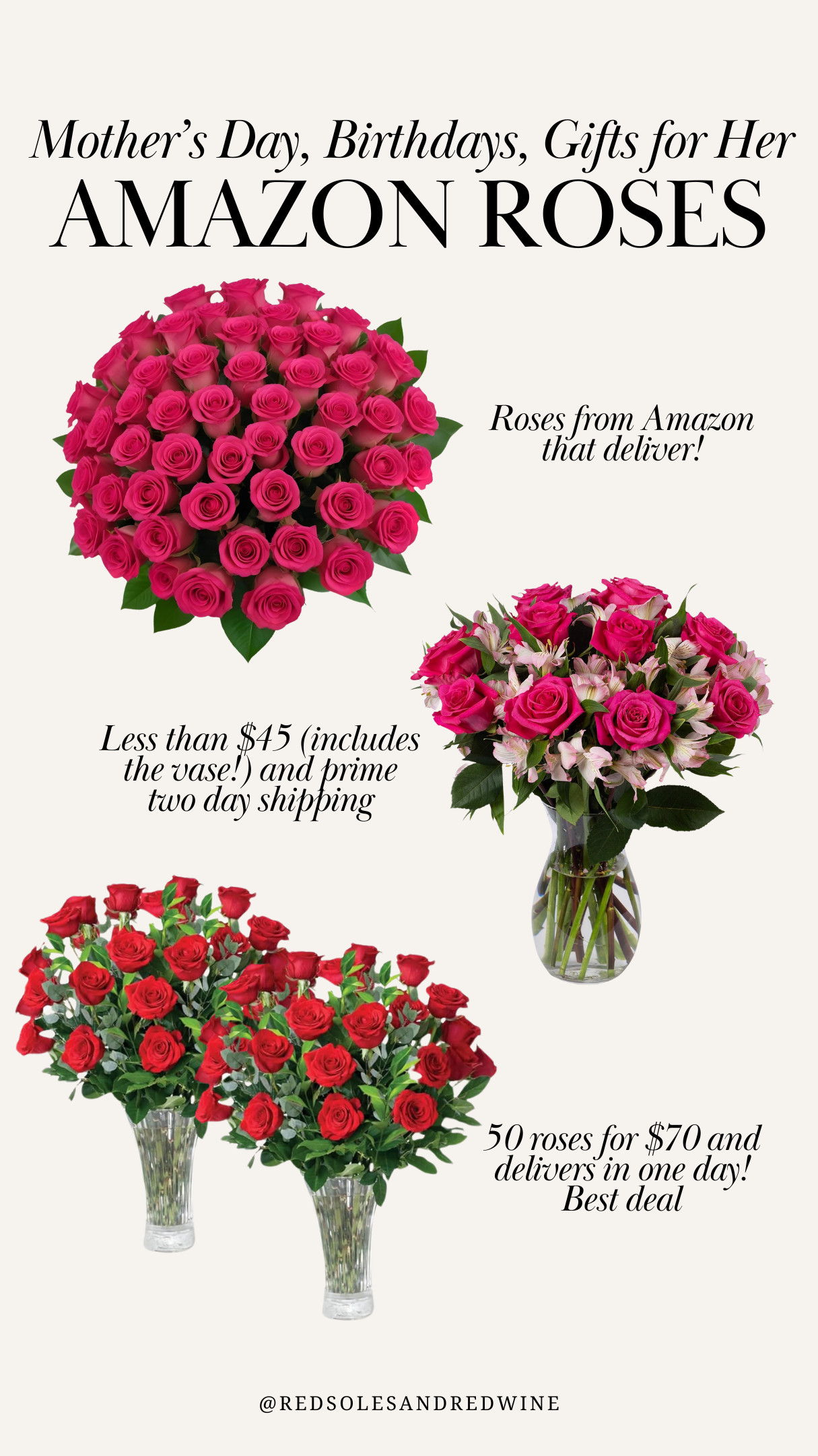 Amazon roses delivery! Amazon fresh flowers delivered, perfect for mother's day gifts, birthday gifts, gifts for her 

 

#LTKGiftGuide #LTKFindsUnder100