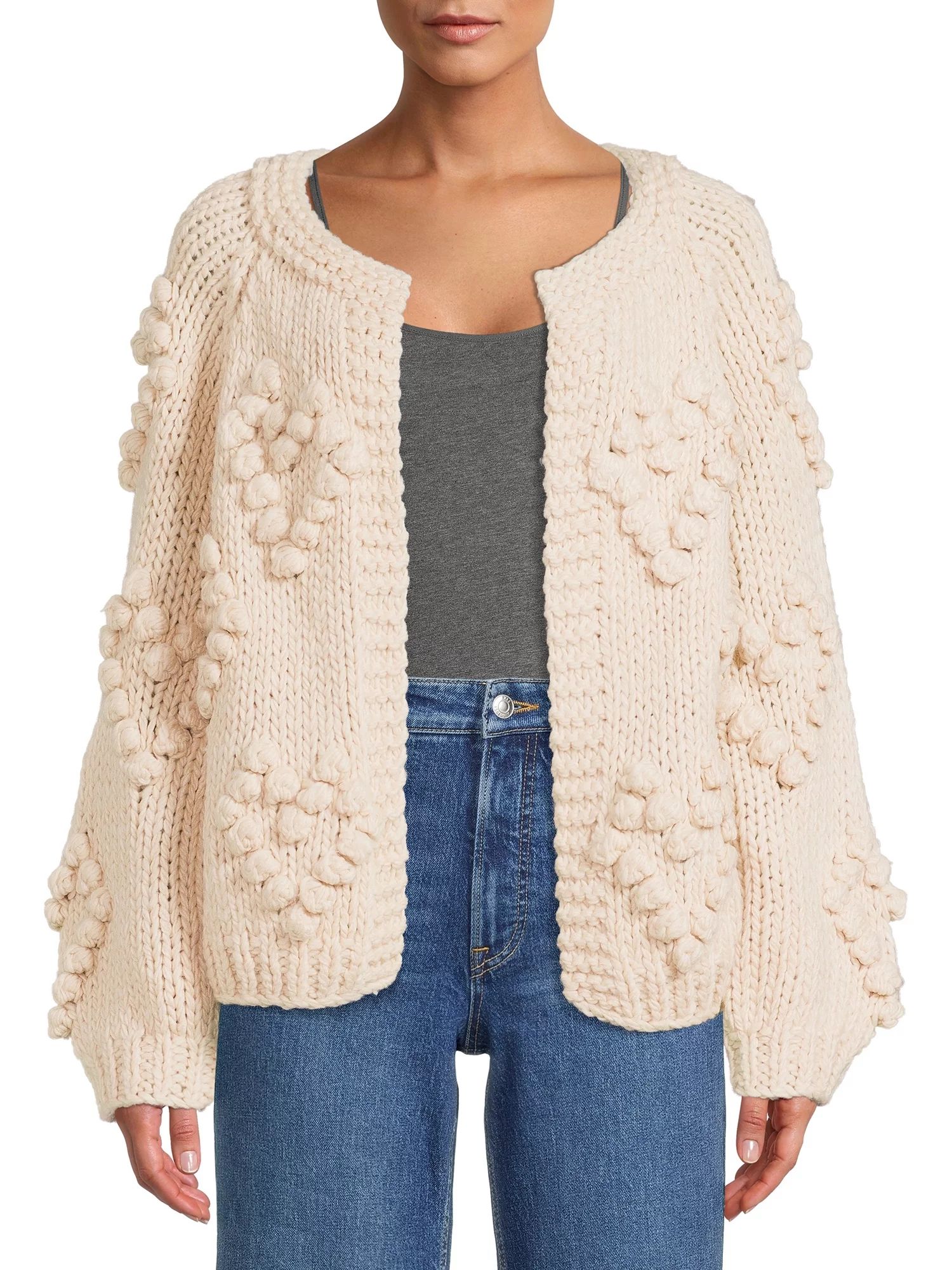 Debut Women's Heart Pompom Cardigan | Walmart (US)