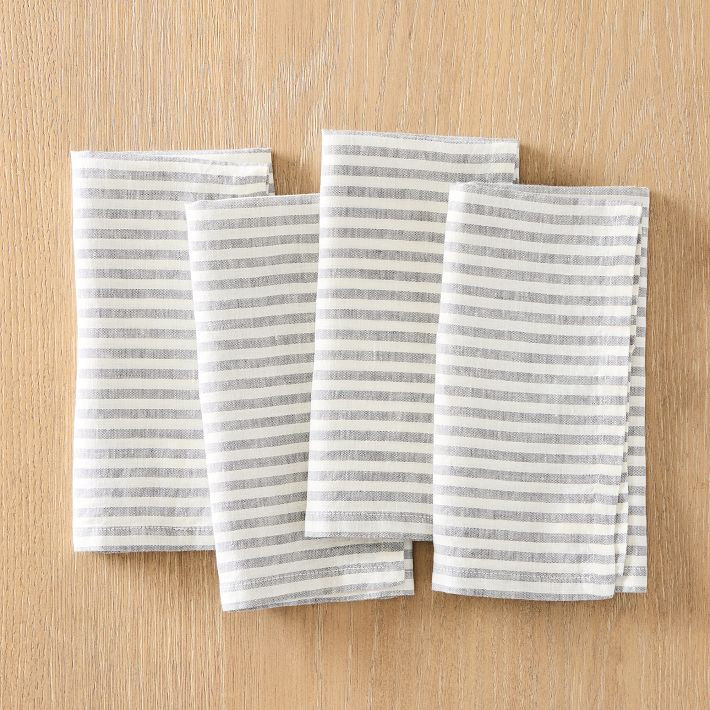 European Striped Linen 20x20 Napkin Sets | West Elm (US)