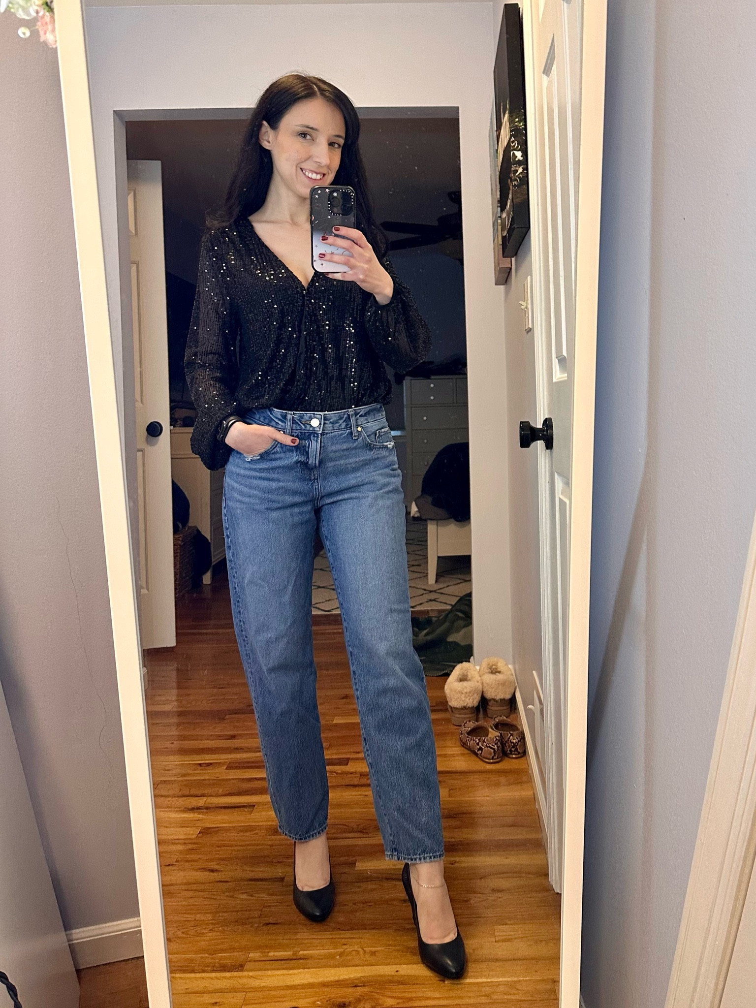 In case you missed it

Black sequin bodysuit size S
Jeans size 00
Black wedges size 6.5


Holiday outfit, New Year’s Eve, casual, minimalist, millennial 

#LTKHoliday #LTKStyleTip #LTKFindsUnder100