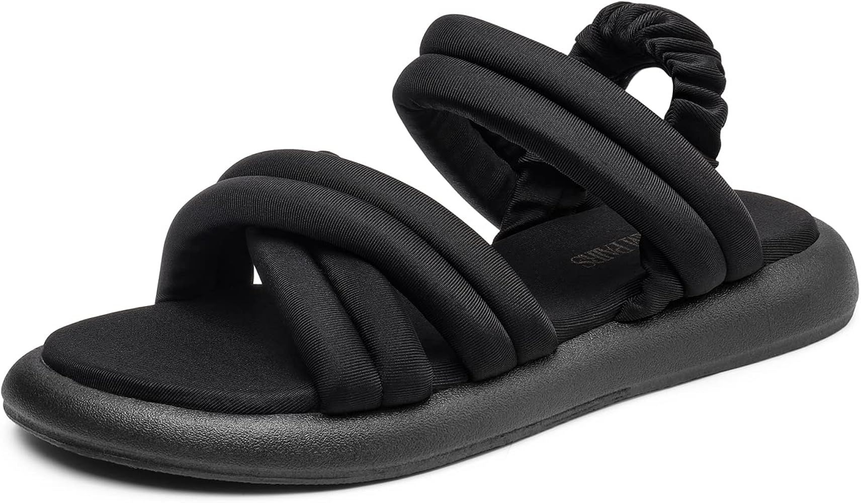 DREAM PAIRS Women's Strappy Cross Straps Flat Sandals Slip On Open Toe Comfot Slides for Summer | Amazon (US)