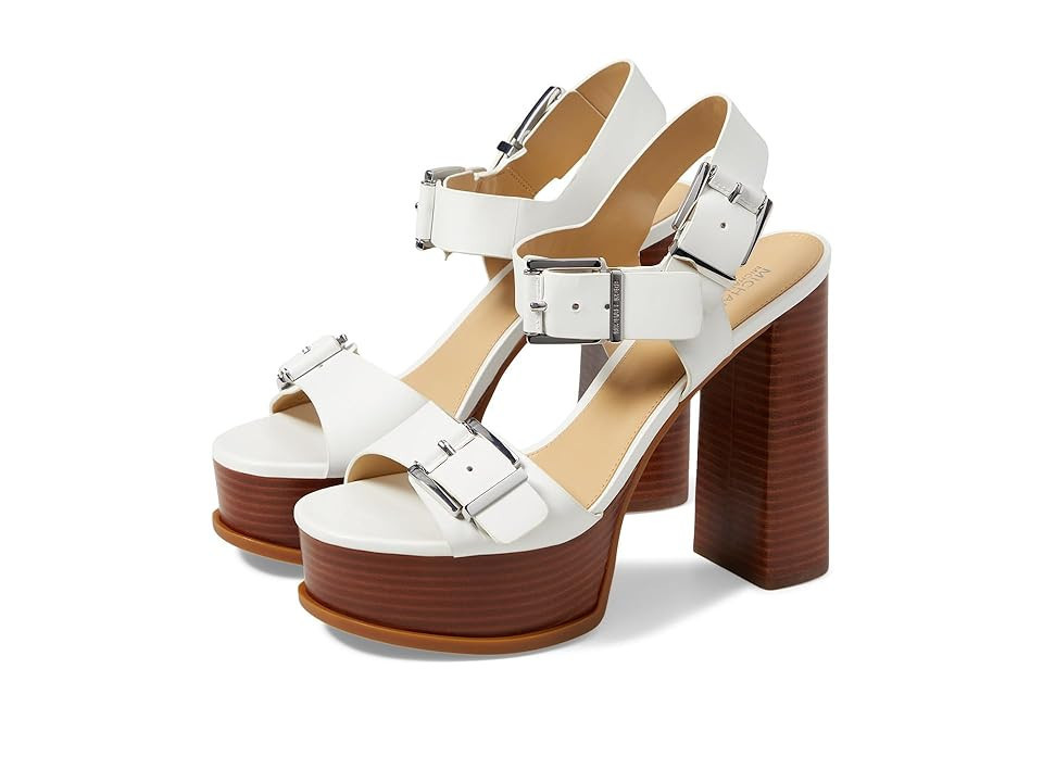 MICHAEL Michael Kors Colby Platform Sandal Women's Sandals Optic White: 9.5 M, Leather | Zappos.com