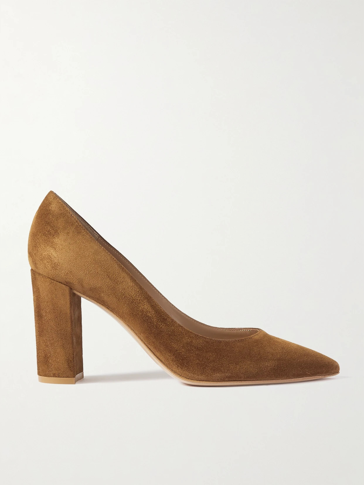 Gianvito Rossi - Piper 85 Suede Pumps - Brown | NET-A-PORTER (US)