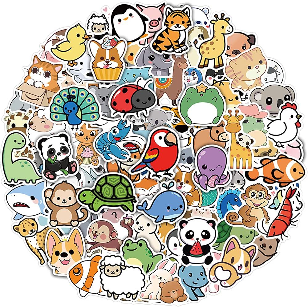 Benresive 100 Pcs Cute Animal Stickers for Kids, Water Bottle Stickers Waterproof Vinyl Hydroflas... | Amazon (US)