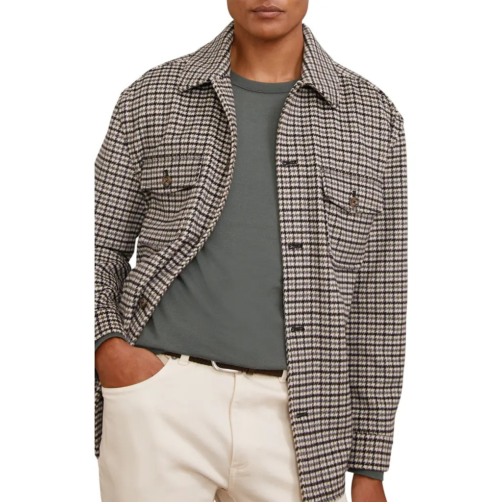 Reiss Liam Houndstooth Wool Blend Overshirt in Grey at Nordstrom Rack, Size Medium | Nordstrom Rack