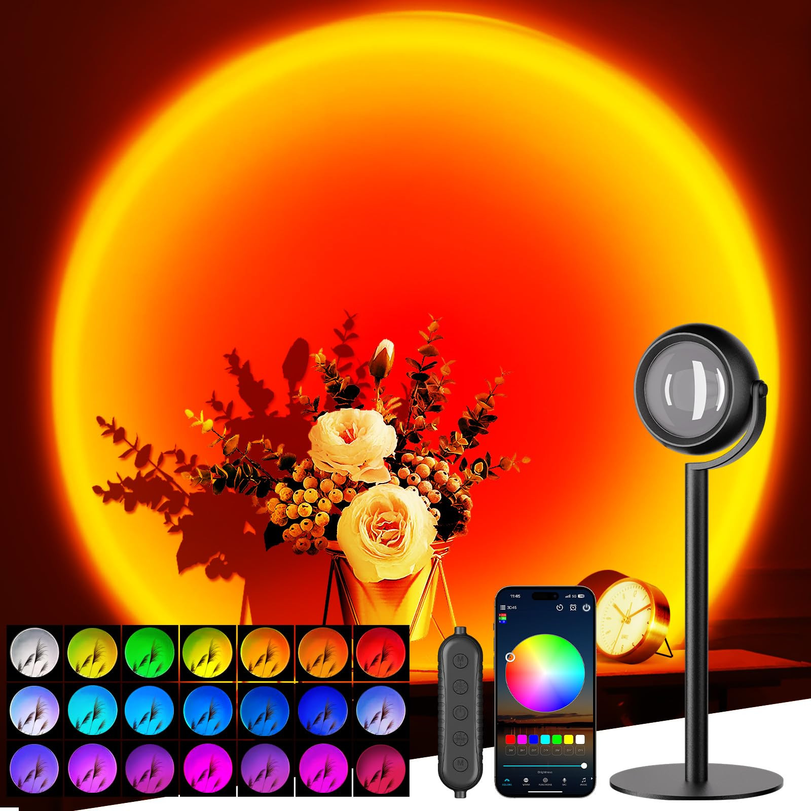 Upgraded Sunset Lamp Projector with APP Control, Endless Color Changing Led Lights, Sunlight Lamp... | Amazon (US)