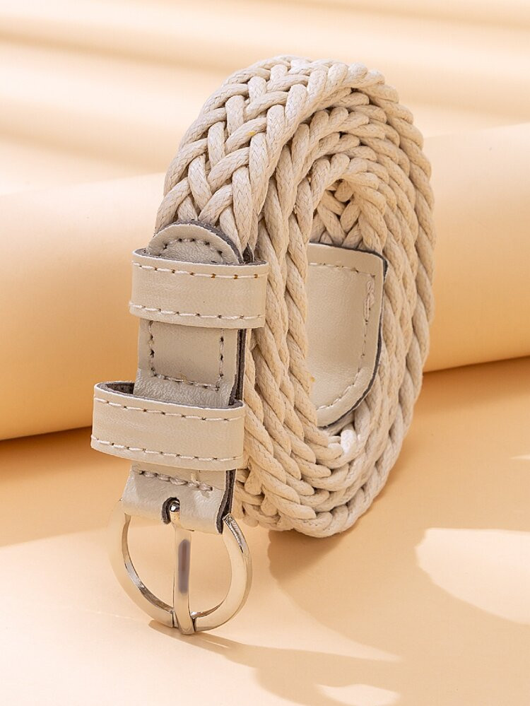 Round Buckle Woven Belt | SHEIN