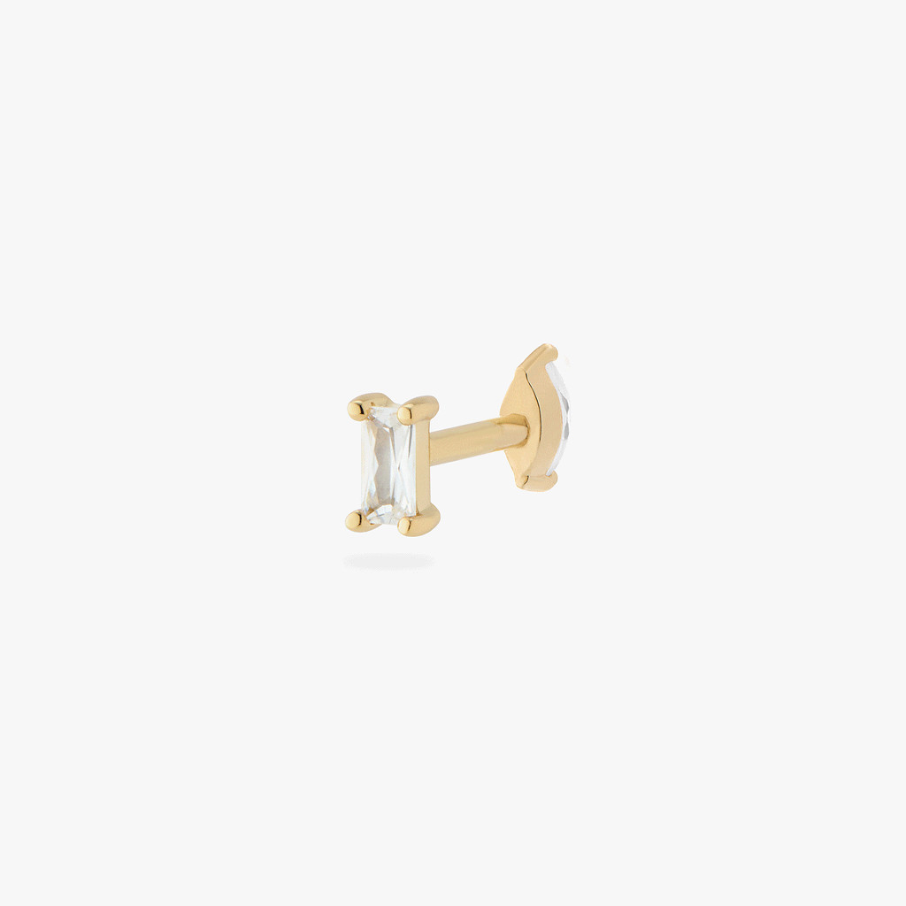 Baguette x Marquise Flatback Stud | Studs