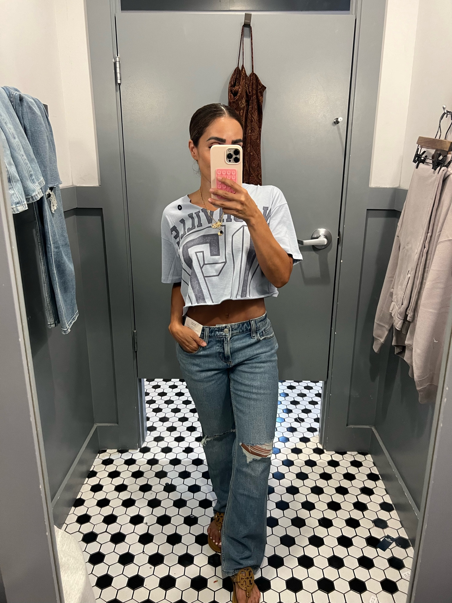 I’m wearing a size 0 (regular) for the pants and a size XS for the top. Tee now available .I am 5’0” and 115 lbs. 34B. 

#LTKOver40 #LTKFindsUnder50 #LTKSaleAlert