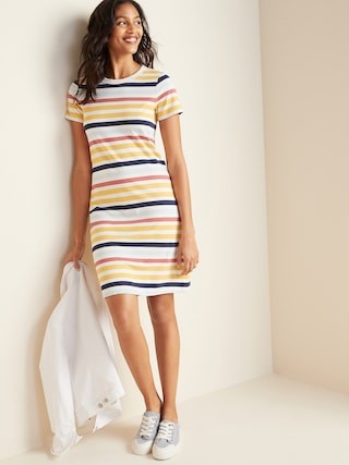 Fitted Crew-Neck Tee Dress for Women | Old Navy (US)