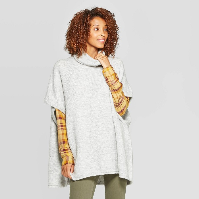 Women's Rolled Edge Poncho - Universal Thread™ | Target