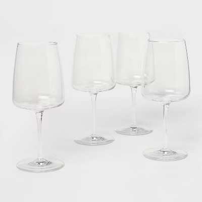 4pk Simsbury Red Wine Glasses - Threshold™: Traditional Clear Glass, Dishwasher-Safe, BPA & Lea... | Target