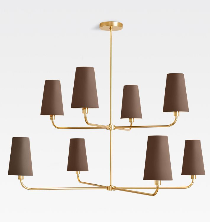 Ansel 46" 8-Light Double Tier Chandelier, Metal Shades | Rejuvenation