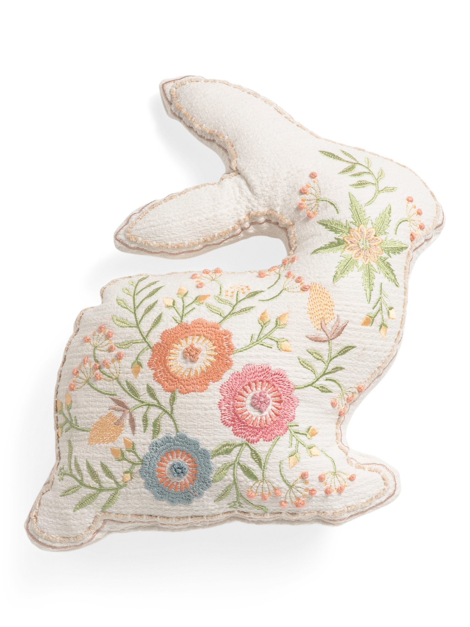 Embroidered Figural Floral Easter Bunny Pillow | TJ Maxx