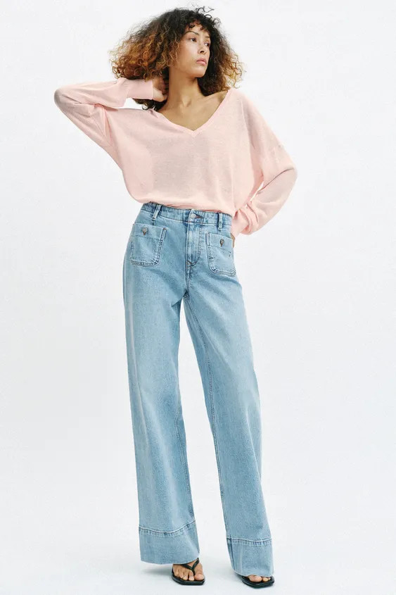 Z1975 WIDE-LEG HIGH-WAIST JEANS WITH POCKETS | Zara UK