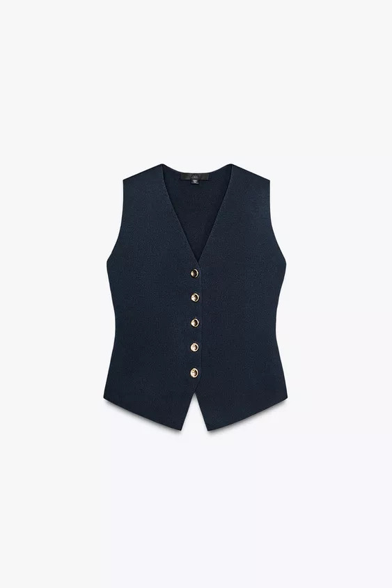 PLAIN KNIT WAISTCOAT TOP | Zara US