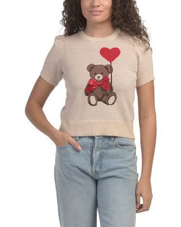 Teddy Bear V-day Sweater | TJ Maxx