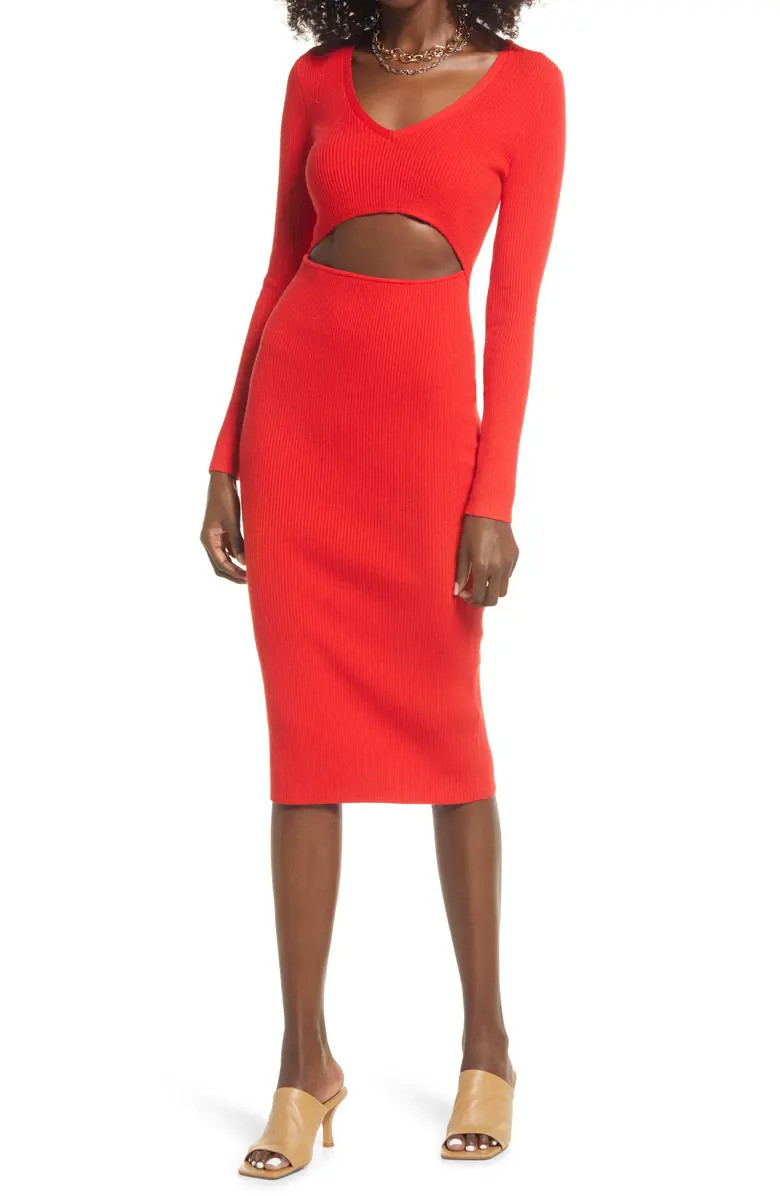 Cutout Long Sleeve Sweater Dress | Nordstrom