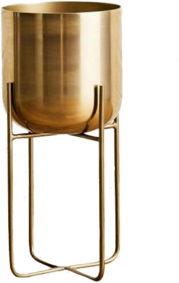 Serene Spaces Living Tall Gold Planter with Detachable Metal Stand - Decorative Indoor Plant Pot ... | Amazon (US)