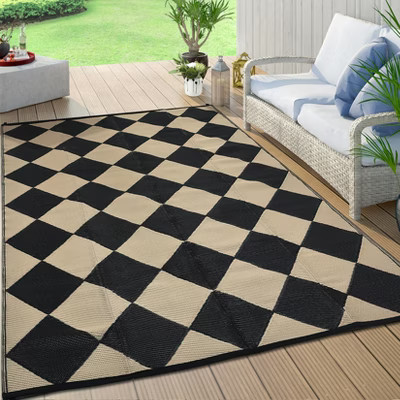 Outdoor Rug Waterproof Reversible Rug Indoor Outdoor Area Rug Plastic Straw Rug Checkered Floor Mat Outside Carpet for Camping RV Backyard Patio | Target