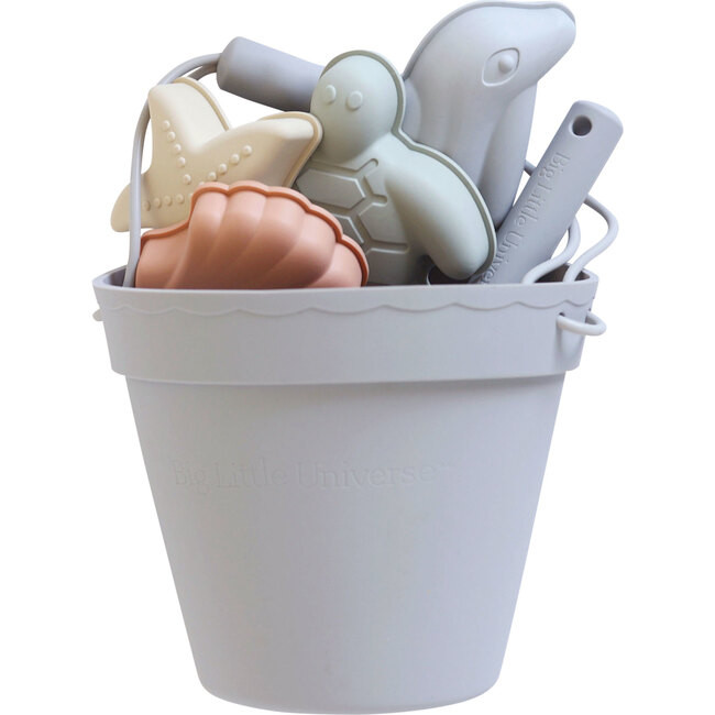 Food-Grade Silicone Beach Bucket Set, Grey | Maisonette