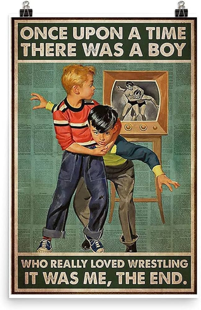 WZVZGZ Retro Metal Tin Sign The Kids Love Wrestling – There was A Boy, Who Really Love Wrestlin... | Amazon (US)