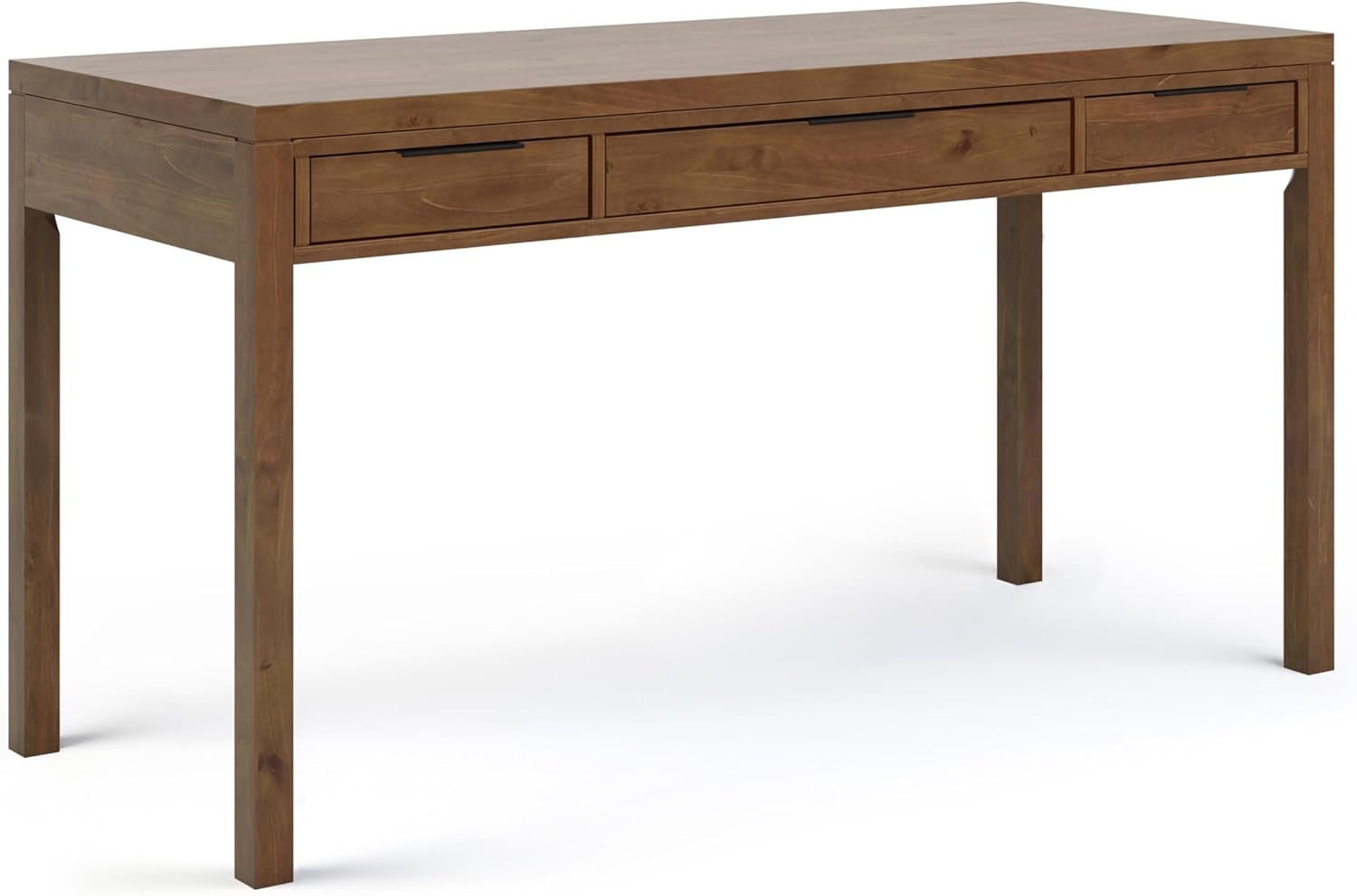 SIMPLIHOME Hollander Desk - 60-Inch Wide Solid Wood Writing Desk in Medium Saddle Brown, Contempo... | Amazon (US)