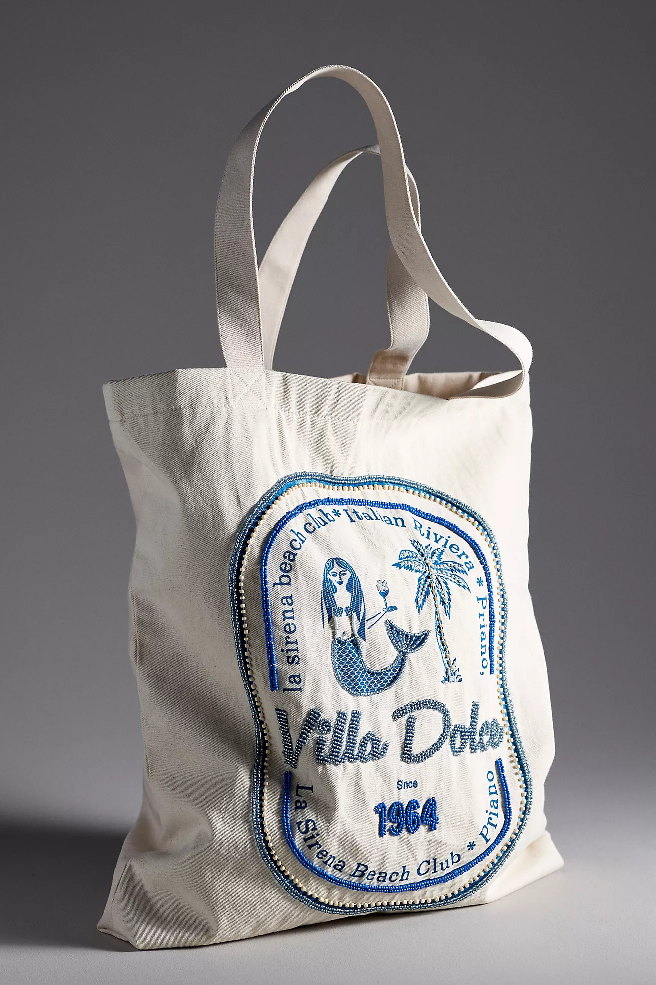 Graphic Beaded Canvas Tote Bag | Anthropologie (US)