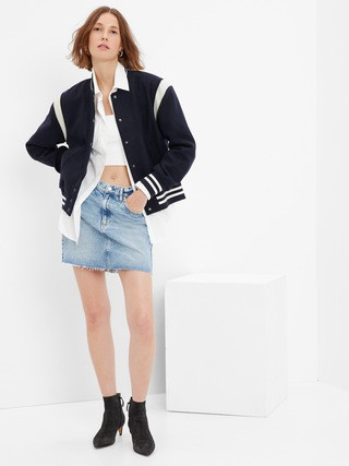 Recycled Wool Blend Varsity Jacket | Gap (US)