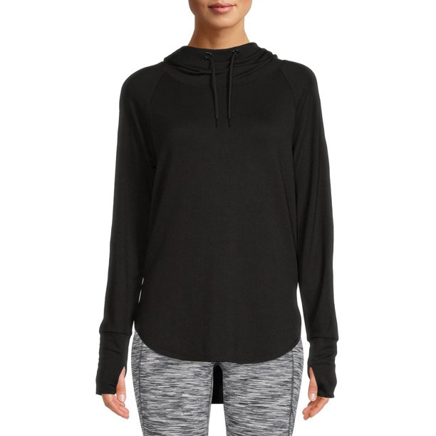 Athletic Works Women's Athleisure Mock Neck Hoodie - Walmart.com | Walmart (US)