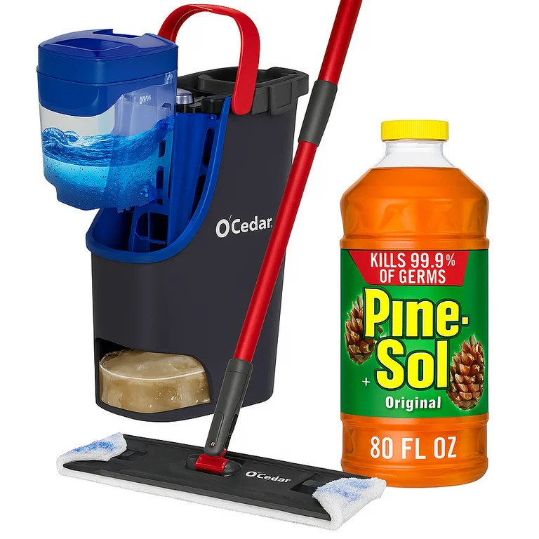 Pine-Sol Multi-Surface Cleaner, Original Pine and O-Cedar H2PRO Flat Mop System | Walmart (US)