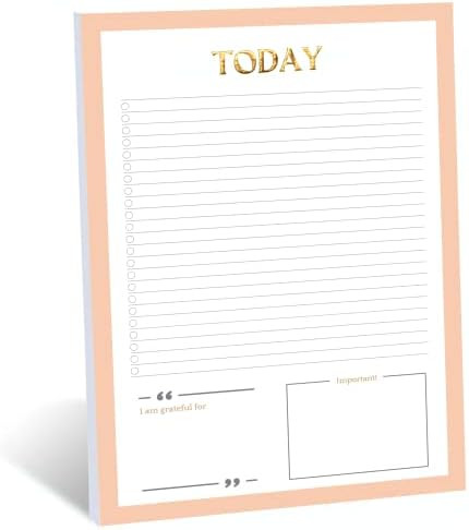 RUN2PRINT Elegant To Do List Notepads (2 Pack of 50 pages) Pink Coloured Gold Foil Stamped Each P... | Amazon (US)