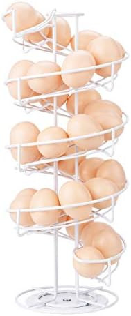 Toplife Spiral Design Metal Egg Skelter Dispenser Rack, Storage Display Rack, White | Amazon (US)
