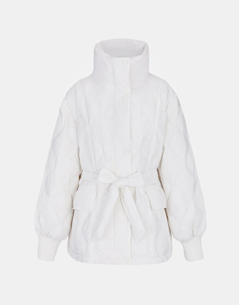 Belted Quilted Down Puffer Coat | Urban Revivo