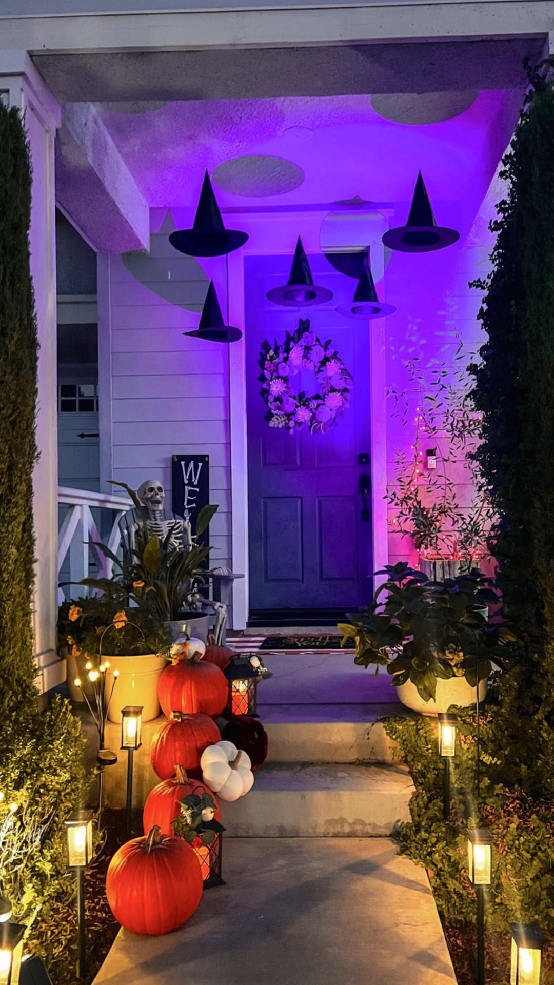 Hola Bebés! Pov: Me as soon as I Felt the Breeze for a minute….Happy September 1st 🍂👻🤪

Fall is officially here! Check out my front Porch reveal it’s giving spooky vibes 💀👻🎃

🕷️Obessed with Haunted Living 5-ft LED Spider Web Porch Decoration from @loweshomeimprovement we decided to hang it but it can also be staked to the ground. 

Added some pumpkins, wreath, front door mats, Orange and purple lights and witch hats and of course can’t forget about Mr. bones 💀 

#LTKFallSale #LTKHome #LTKSeasonal