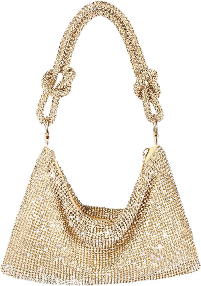 Rhinestone Purse Sparkly Evening bag Silver Clutch Purses for Women Evening, Cross Body Handbags for | Amazon (US)