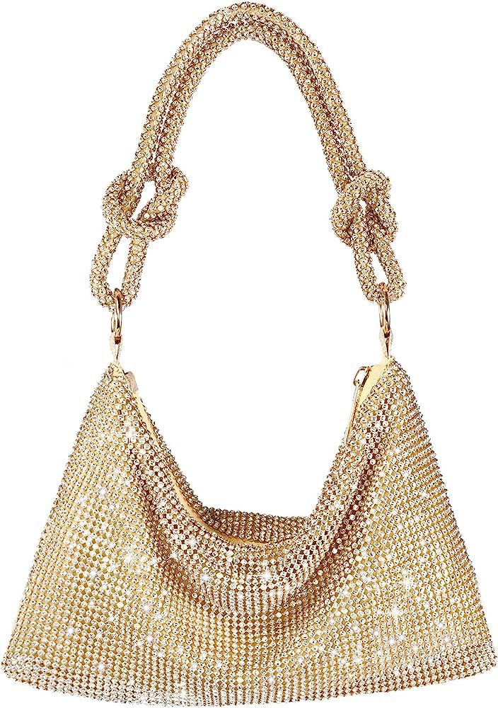 Rhinestone Purse Sparkly Evening bag Silver Clutch Purses for Women Evening, Cross Body Handbags ... | Amazon (US)