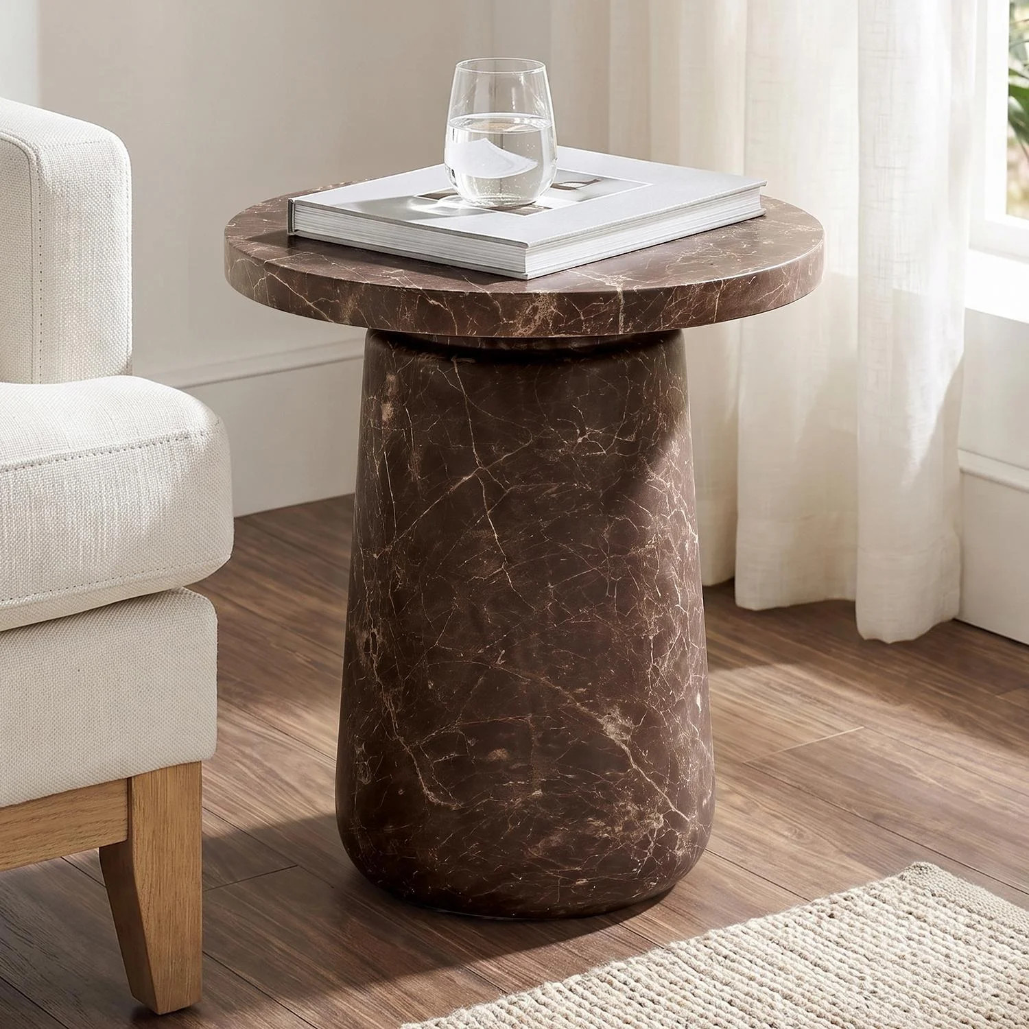 Watterson 22''Tall Modern Concrete Top End Table with Simple Assembly | Wayfair North America